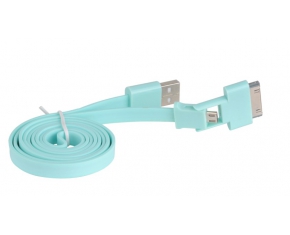 CABLE PLANO USB A MICRO-USB & APPLE 30 PINES CELES